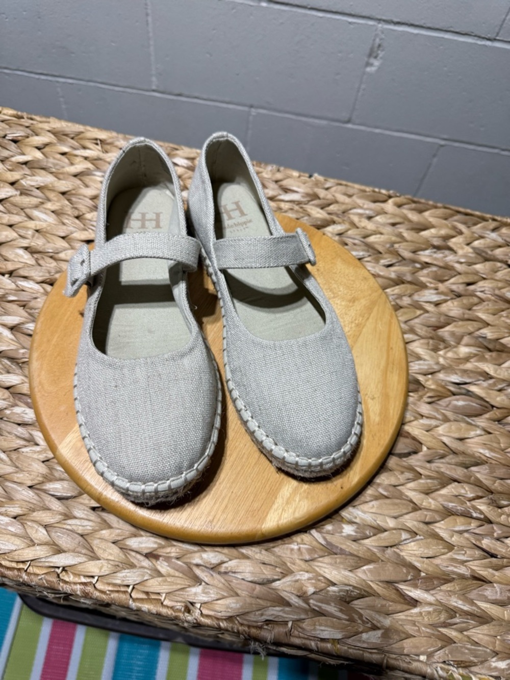 H by Halston Neutral Beige Linen Espadrille Flats